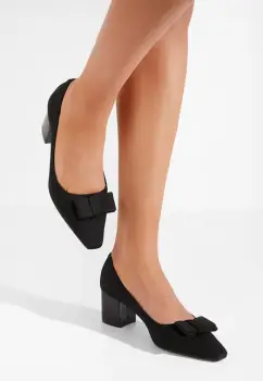 Pantofi cu toc mediu Sherry negri imagine