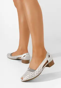 Pantofi cu toc mic Althena B aurii imagine