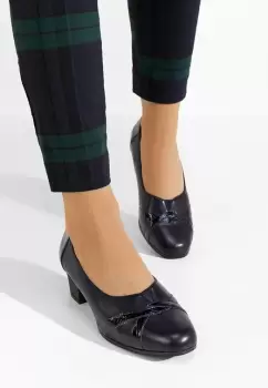 Pantofi cu toc mic Annie navy imagine