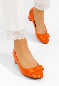 Pantofi cu toc mic Carasca V3 portocalii imagine