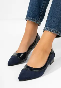 Pantofi cu toc mic Casildia navy imagine