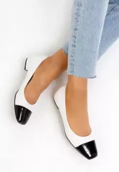 Pantofi cu toc mic Erias albi imagine