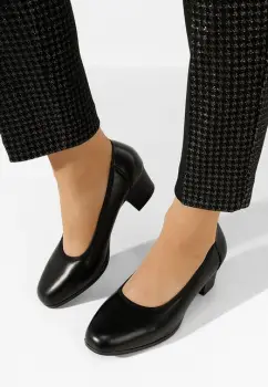 Pantofi cu toc mic Nerita negri imagine