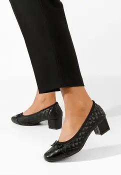 Pantofi cu toc mic Thella negri imagine