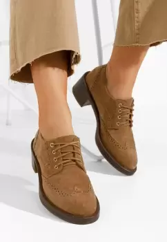 Pantofi cu toc si siret Slick verzi imagine