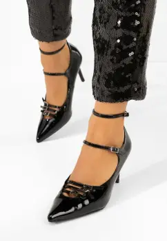 Pantofi cu toc stiletto Monalisa negri imagine