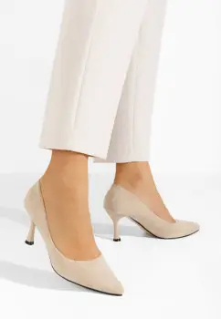 Pantofi cu toc subtire Camiliana kaki imagine