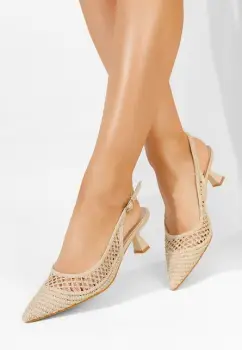 Pantofi cu toc subtire Deloise nude imagine