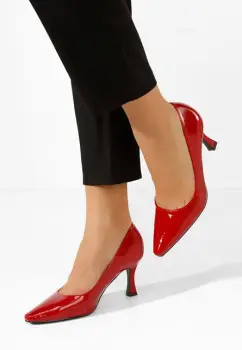 Pantofi cu toc subtire Hayley rosii imagine