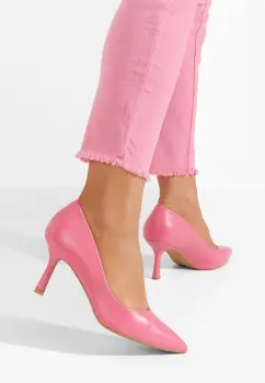 Pantofi cu toc subtire Lasena mov imagine