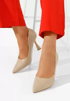 Pantofi cu toc subtire Zarla V2 bej imagine