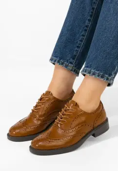 Pantofi dama brogue Valira camel imagine