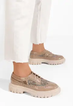 Pantofi dama piele Henise V6 bej imagine