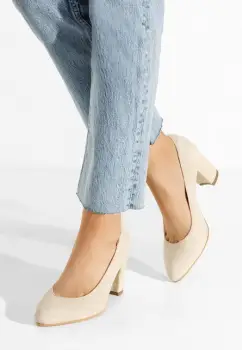 Pantofi dama piele Sienna bej imagine