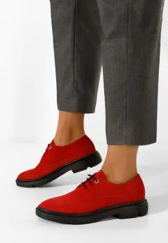 Pantofi derby piele Pelado V2 rosii imagine