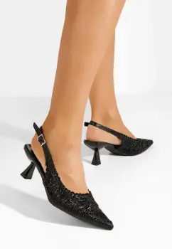 Pantofi slingback Alisiana negri imagine