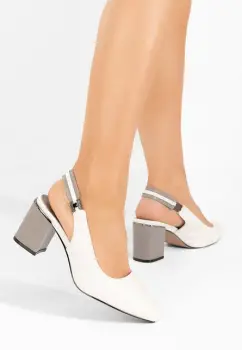 Pantofi slingback Josepa albi imagine