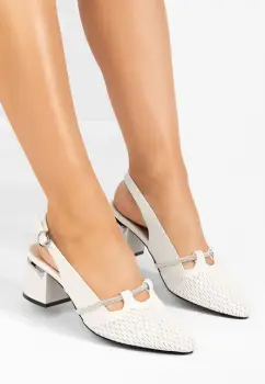 Pantofi slingback Radiancia albi imagine