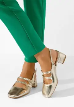 Pantofi slingback Sivida aurii imagine
