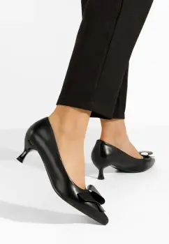 Pantofi stiletto cu toc mic Petta negri imagine