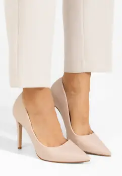 Pantofi stiletto Evangeline bej imagine