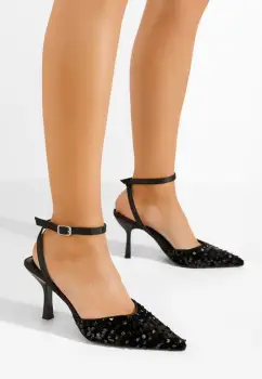 Pantofi stiletto slingback Alaia negri imagine