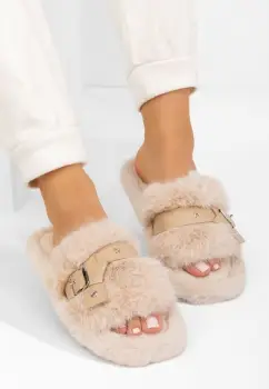 Papuci cu blanita Arlete bej imagine