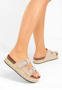 Papuci cu platforma Aidee kaki imagine