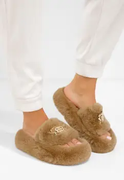 Papuci cu platforma Barea camel imagine