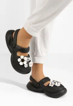 Papuci cu platforma Carola negri imagine