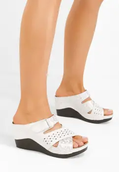 Papuci cu platforma Daysi albi imagine