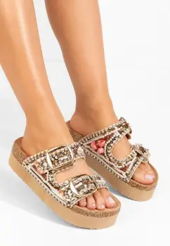 Papuci cu platforma Pauleta kaki imagine