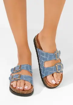 Papuci fara toc Krysta denim imagine