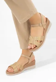 Sandale cu platforma Alisona bej imagine