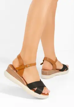 Sandale cu platforma Andrea negre imagine