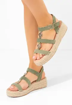 Sandale cu platforma Arleta verzi imagine
