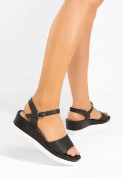 Sandale cu platforma Aurola negre imagine