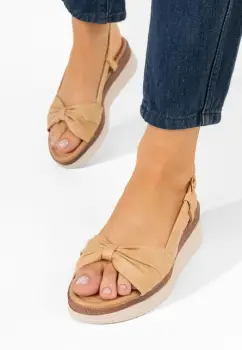 Sandale cu platforma Cristalisa bej imagine