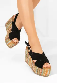 Sandale cu platforma Dewina negre imagine