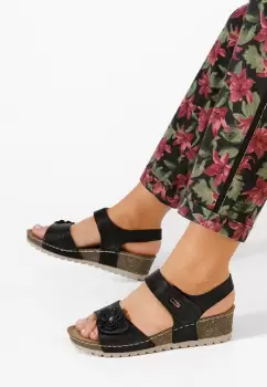 Sandale cu platforma Eliasea negre imagine