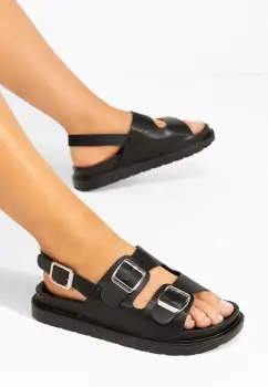 Sandale cu talpa groasa Carnia negre imagine