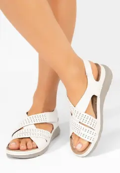 Sandale cu talpa groasa Gyovanna albe imagine