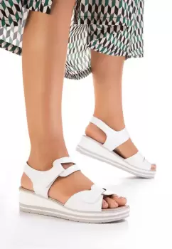 Sandale cu talpa groasa Lalania albe imagine