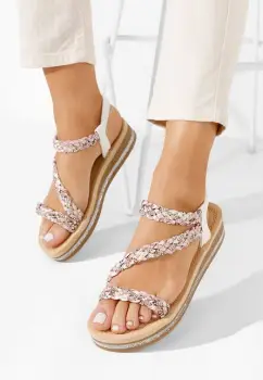 Sandale cu talpa groasa Moniela V2 albe imagine