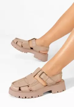 Sandale cu talpa groasa Sadye bej imagine