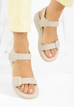 Sandale cu talpa ortopedica Adavana bej imagine