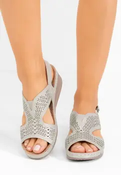 Sandale cu talpa ortopedica Aidena argintii imagine