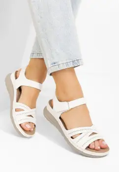 Sandale cu talpa ortopedica Olynda albe imagine