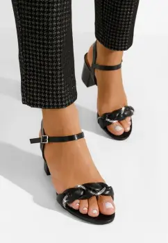 Sandale cu toc gros Brillya negre imagine