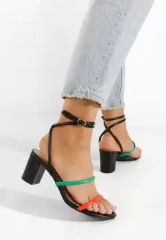 Sandale cu toc gros Jimera negre imagine